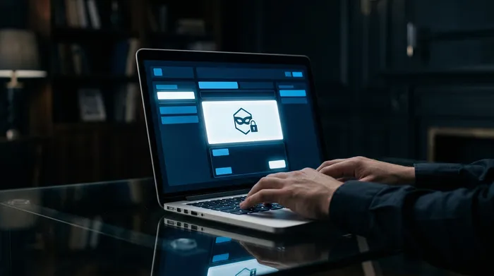 Du išmanieji telefonai, padėti ant tamsaus paviršiaus, sujungti skaitmenine jungtimi, rodantys skambučių piktogramas ir vartotojo profilį su pranešimų simboliais.